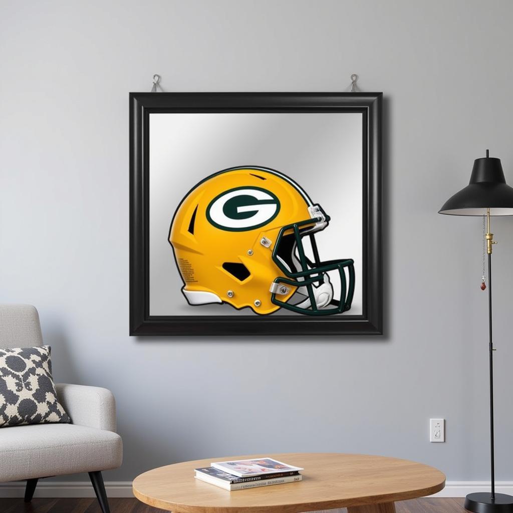 Wall-Mounted NFL Helmet Display Case with Mirrored Back