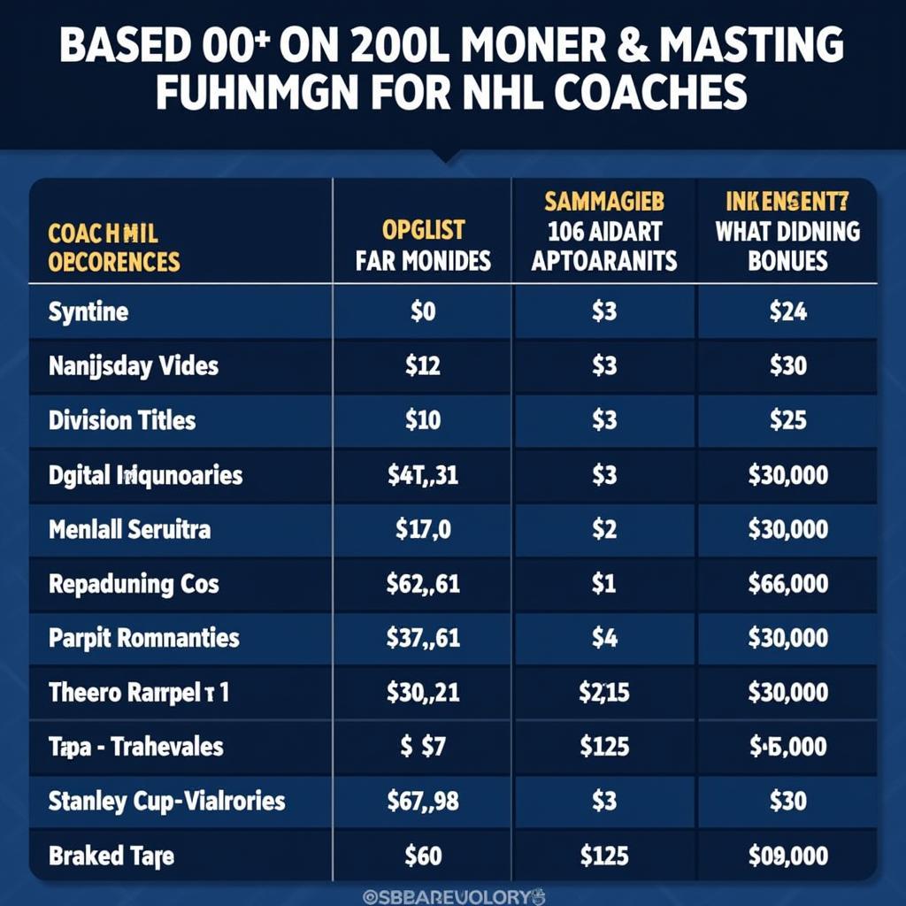 NHL Coach Bonus Structure for Performance