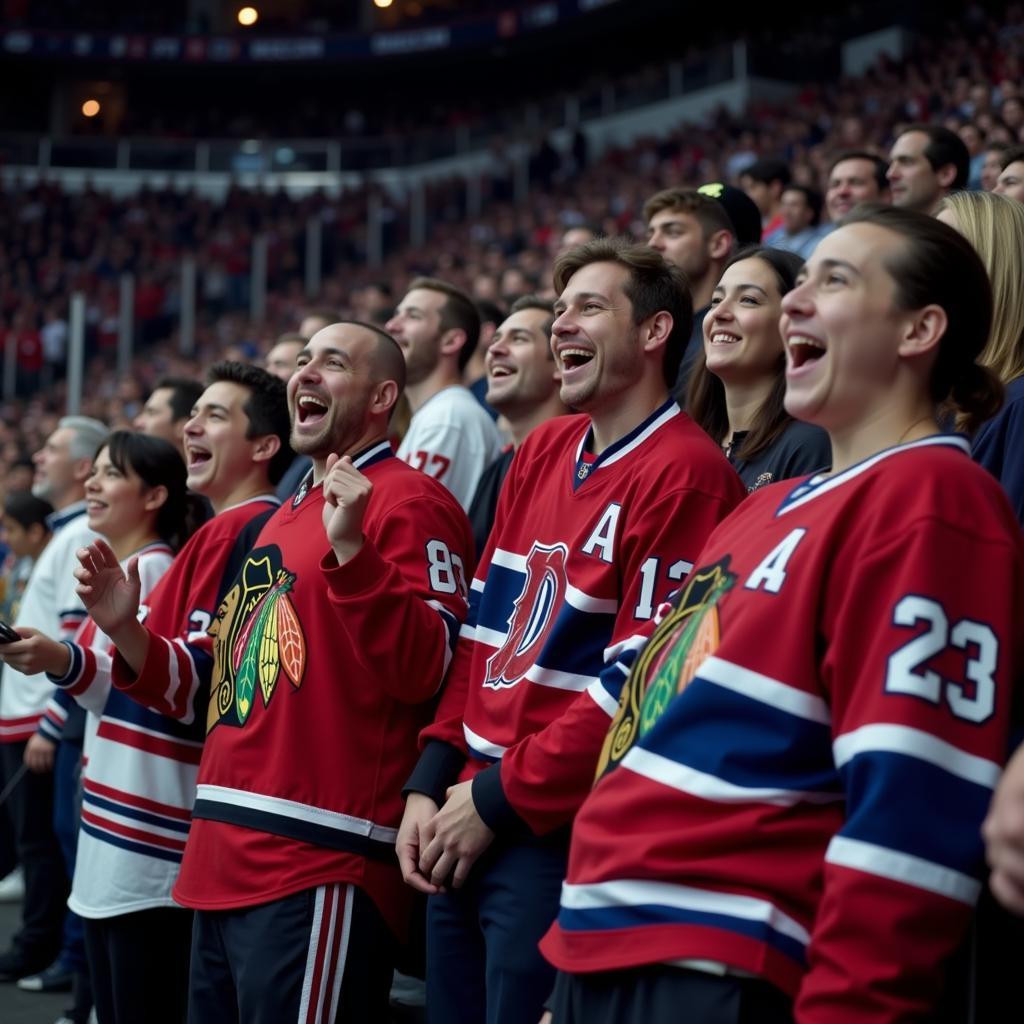 NHL Fans Enjoying a Game