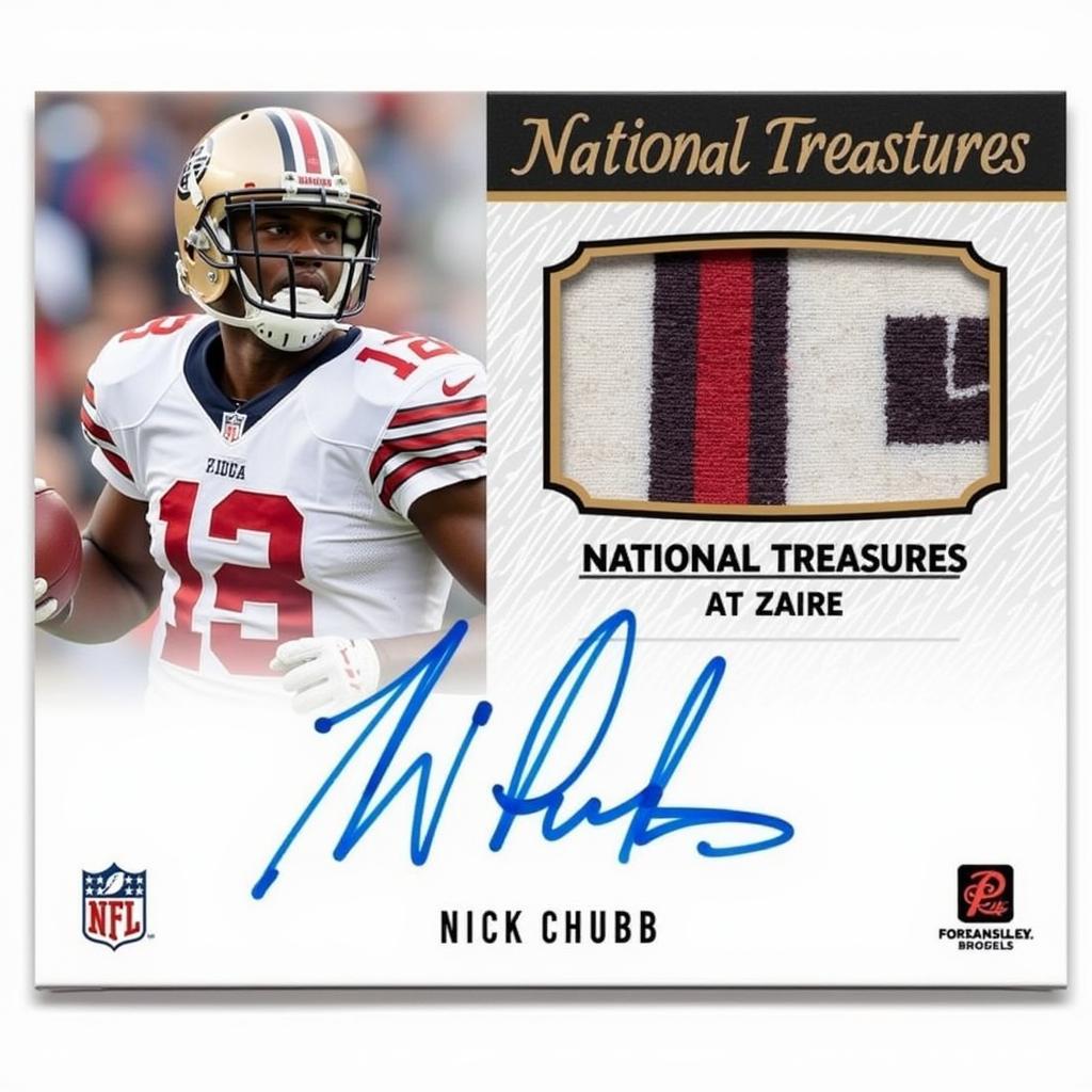 Nick Chubb Autographed National Treasures Card