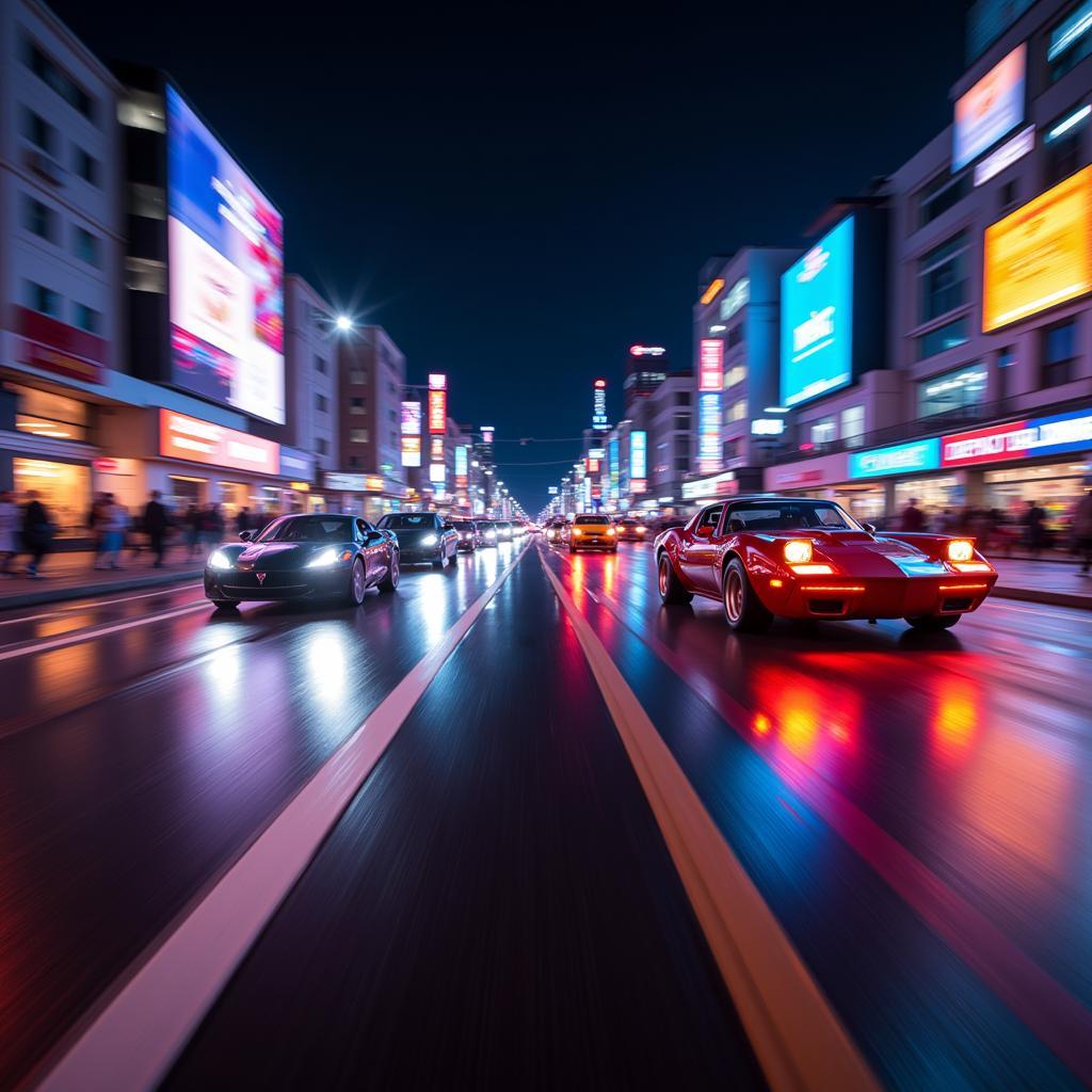 Night Race Under City Lights