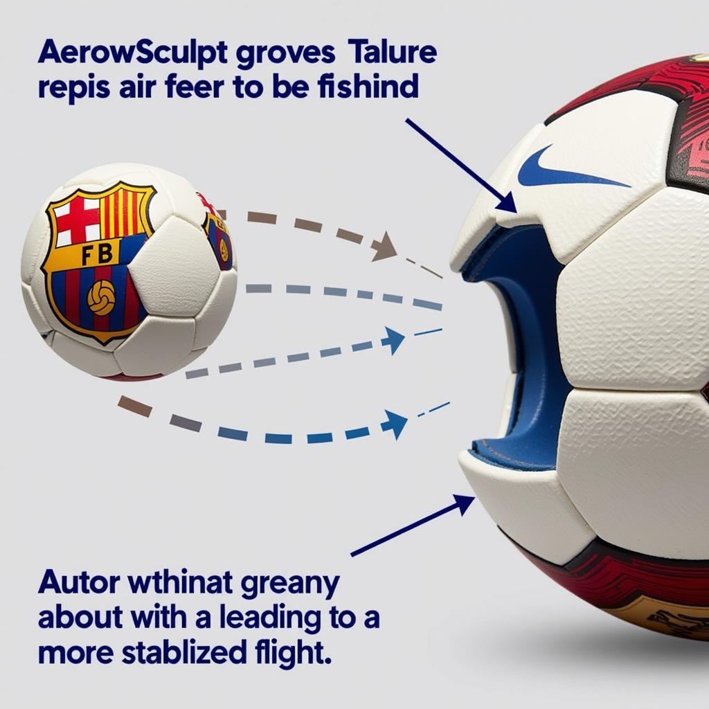 Diagram of Nike AerowSculpt Technology on an FC Barcelona Ball