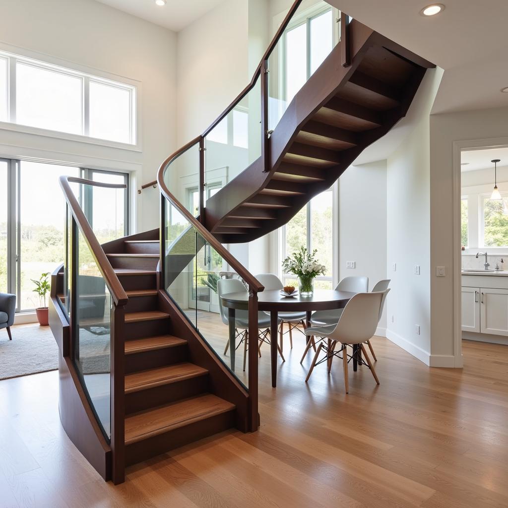 Modern Octagonal Staircase Design in a Contemporary Home