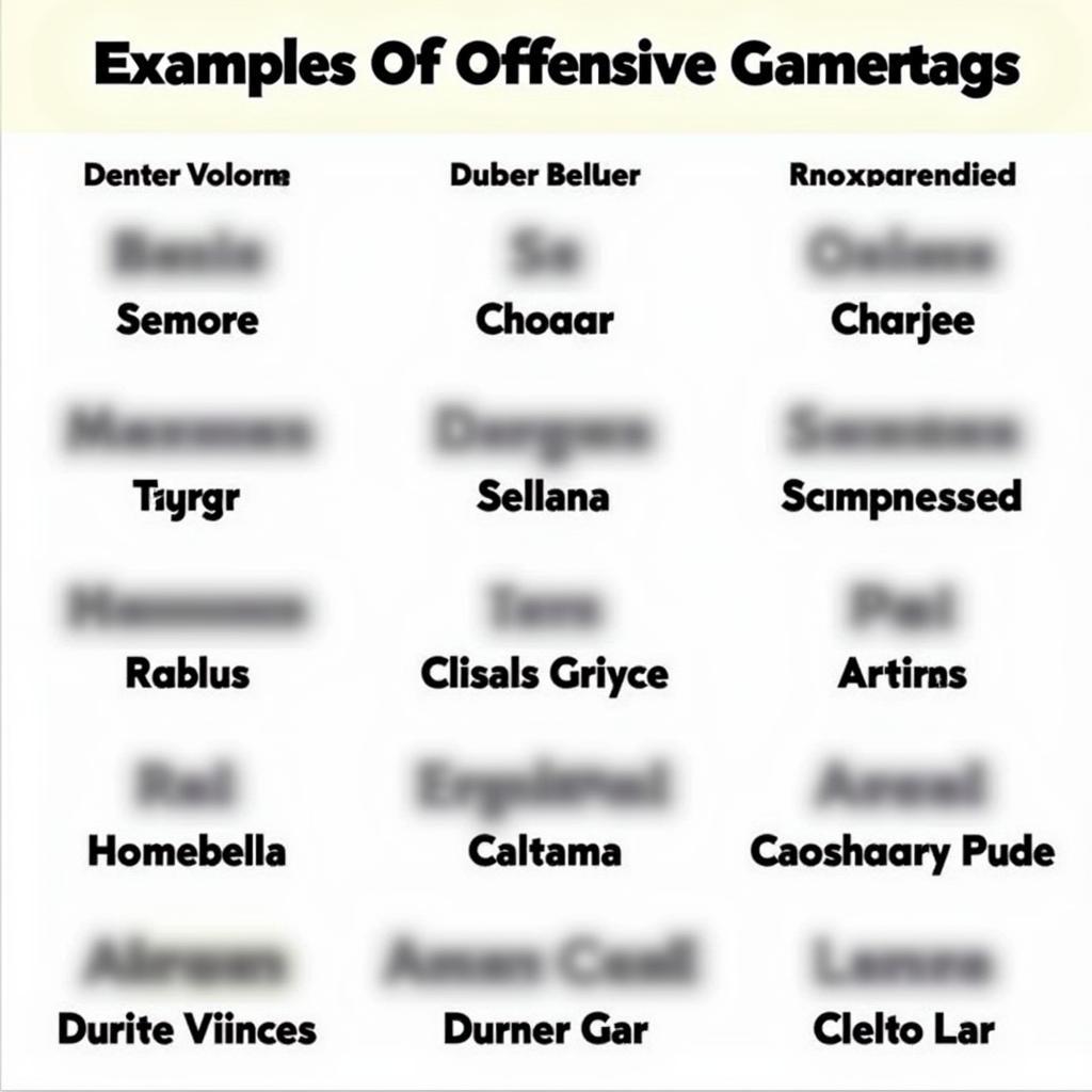 Examples of Offensive Gamertags in 2024