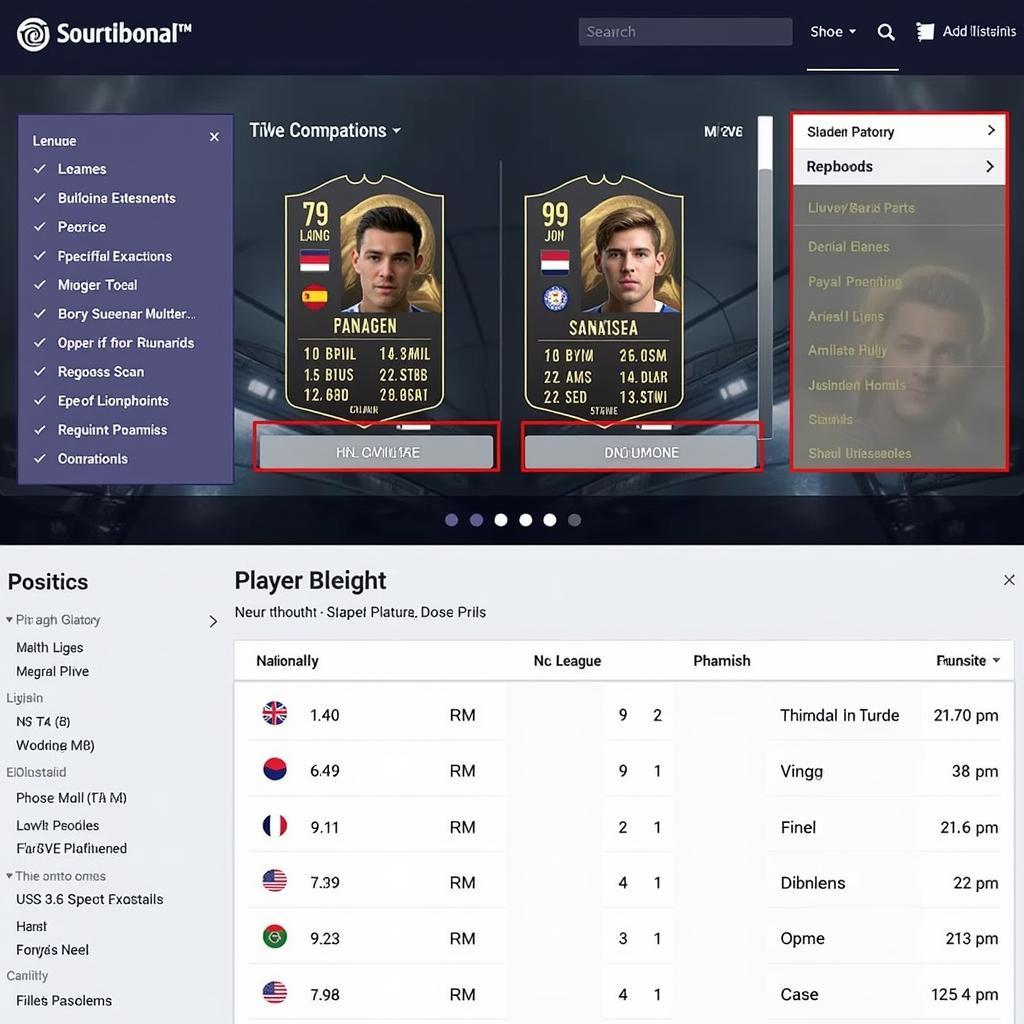 Online FIFA Player Comparison Tools