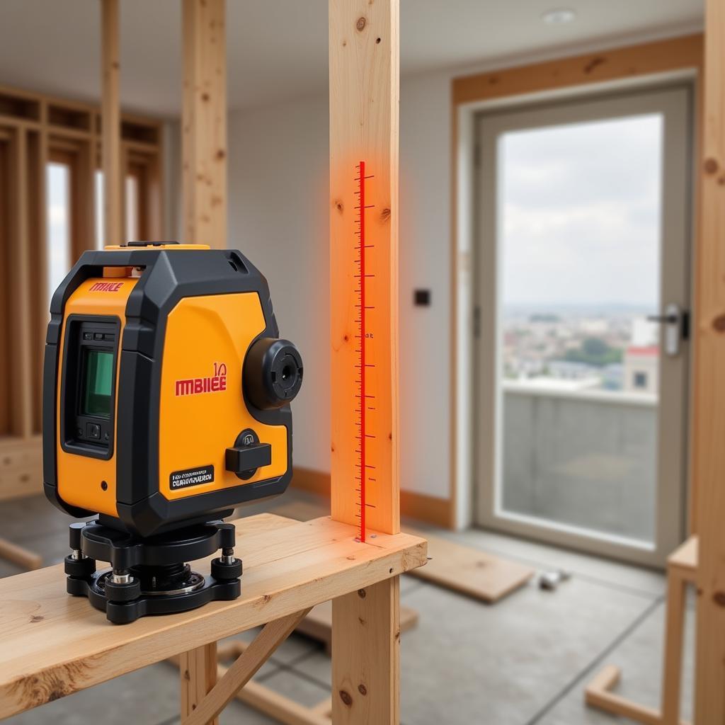 Orange Beam Laser Level in Use