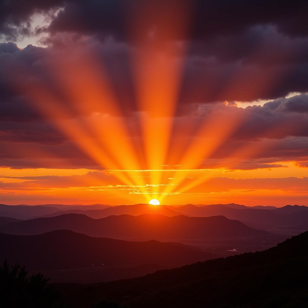 Orange Beam at Sunset