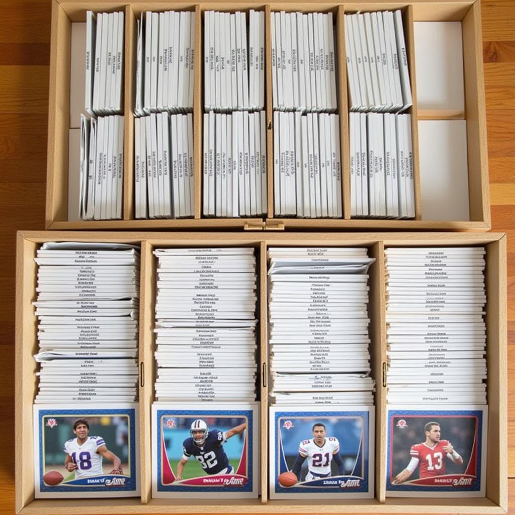 Organizing Football Cards in a Storage Box