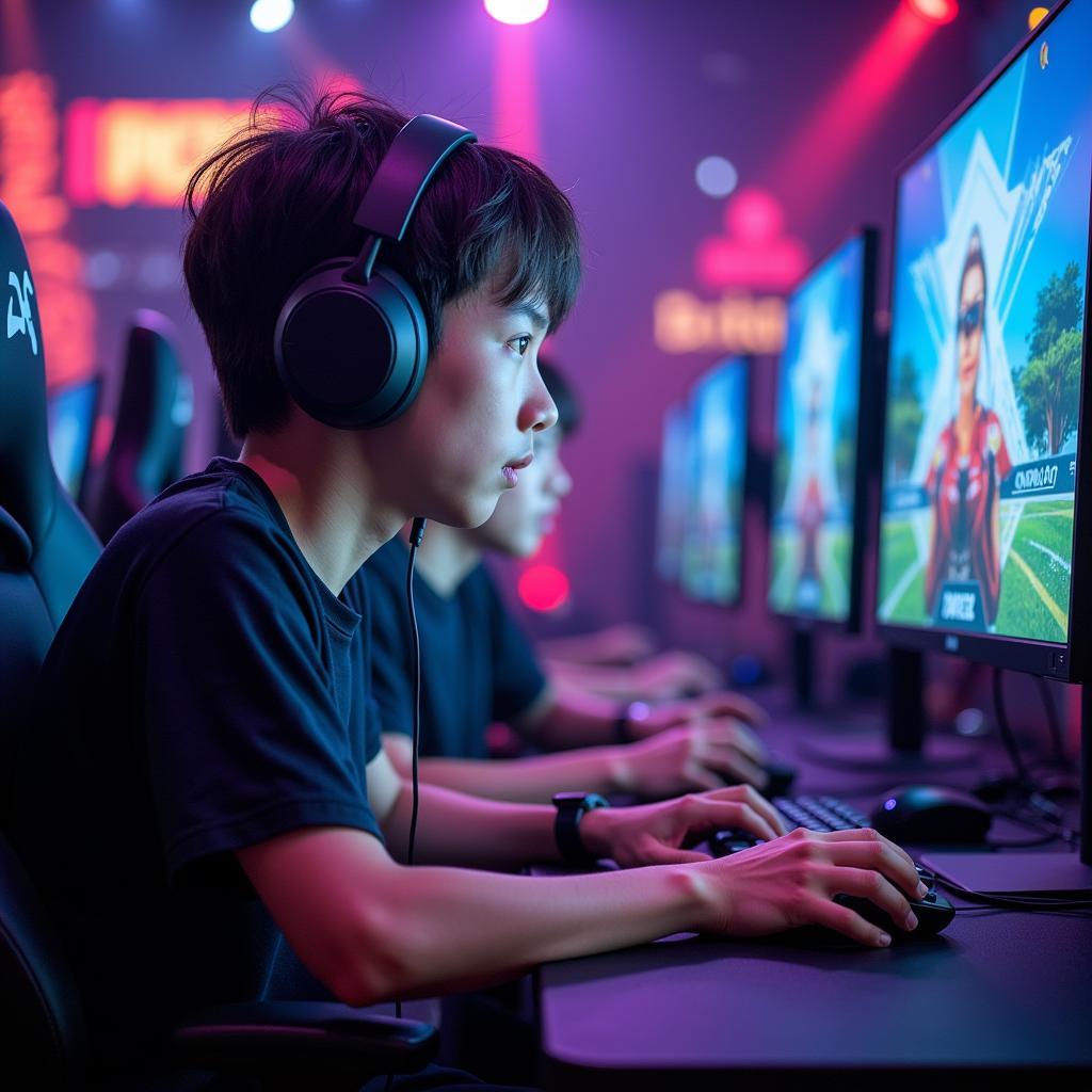 Park Gyeol competing in an esports tournament