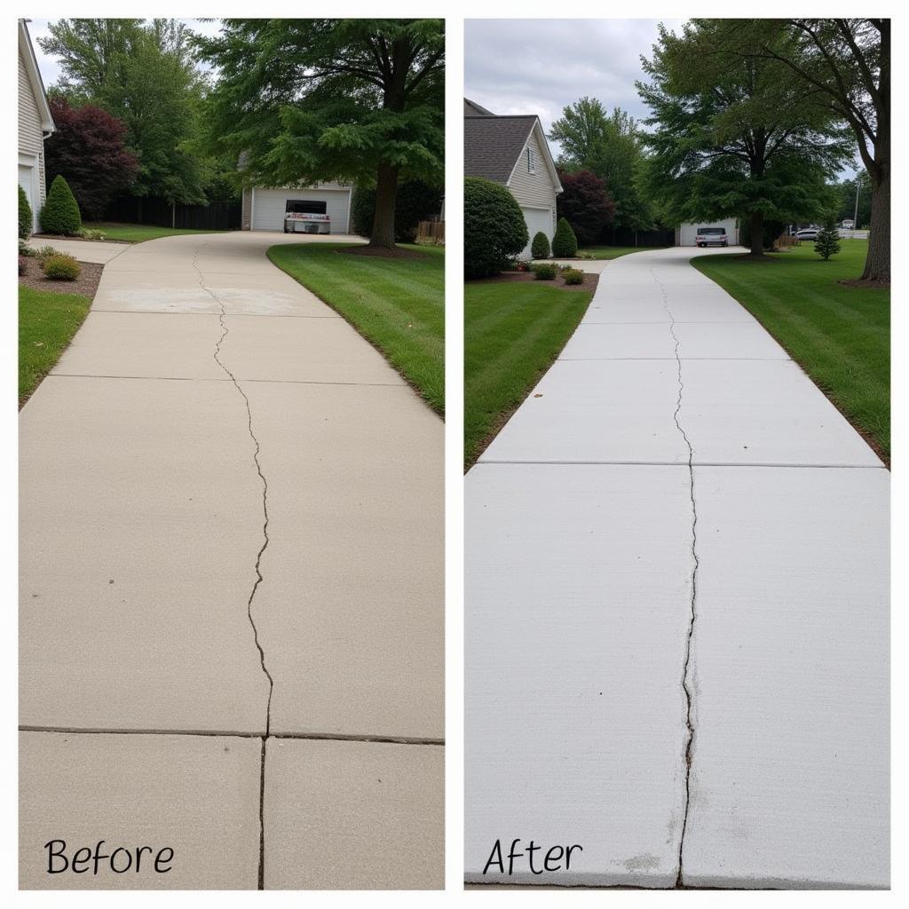 A Patched Concrete Driveway