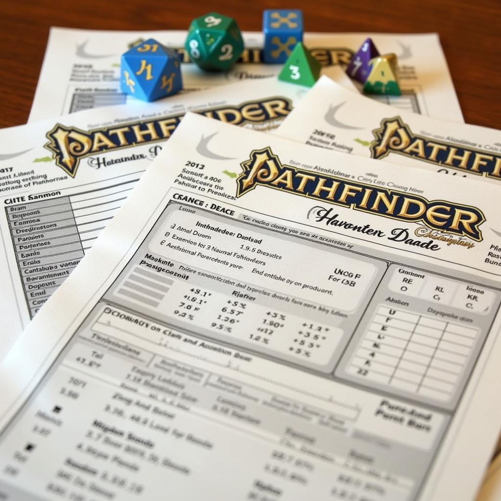 Pathfinder Character Sheets and Dice