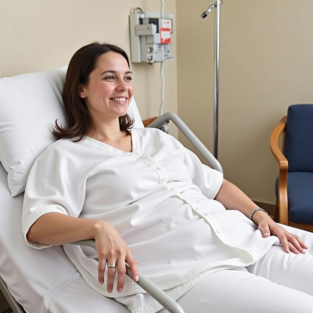 Patient maintaining privacy with two gowns