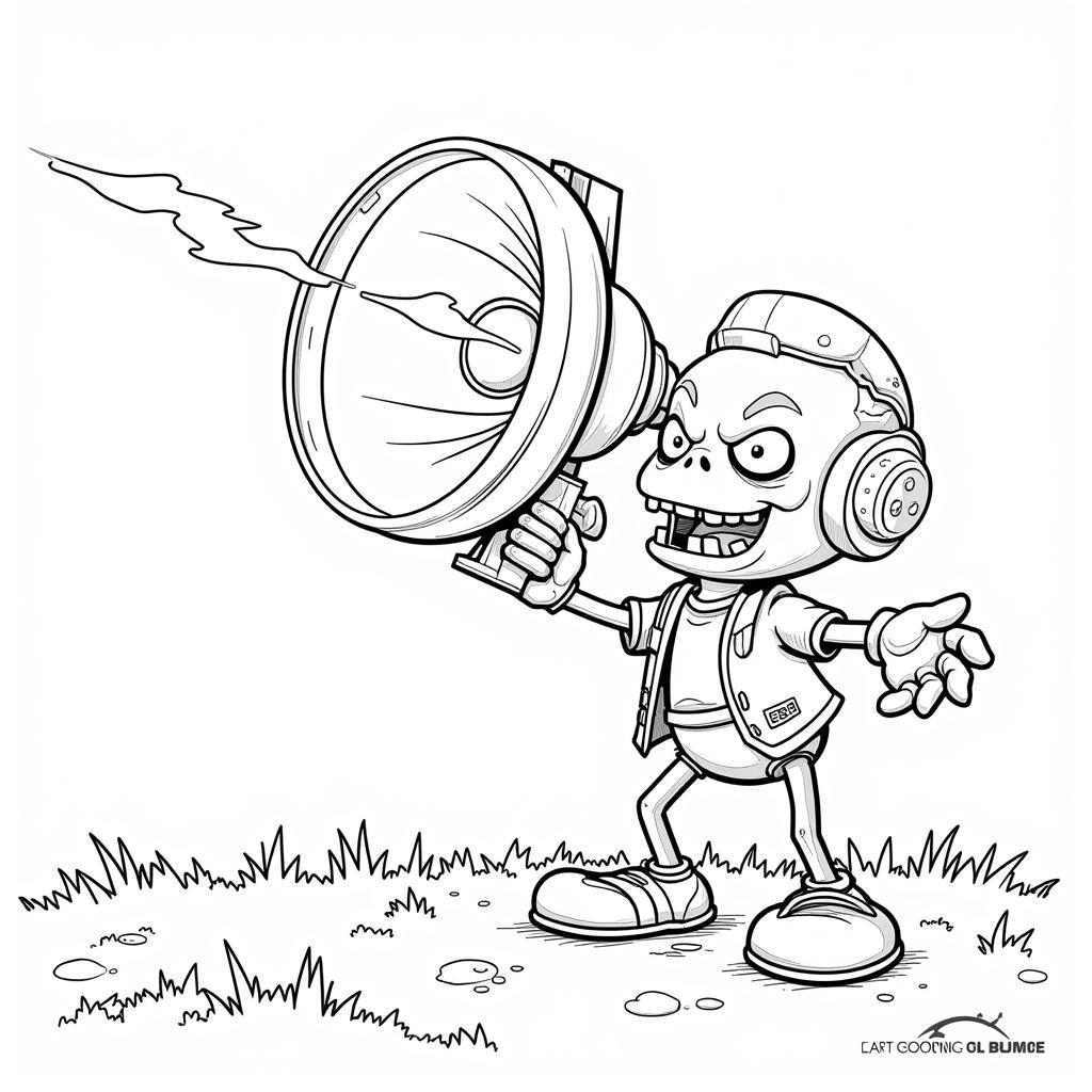 Peashooter coloring page from Plants vs. Zombies