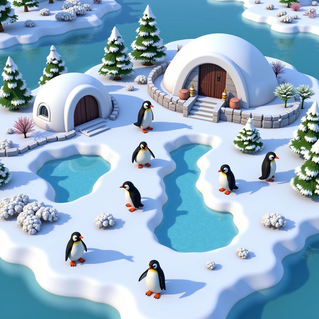 Penguin Sims in a Winter Wonderland