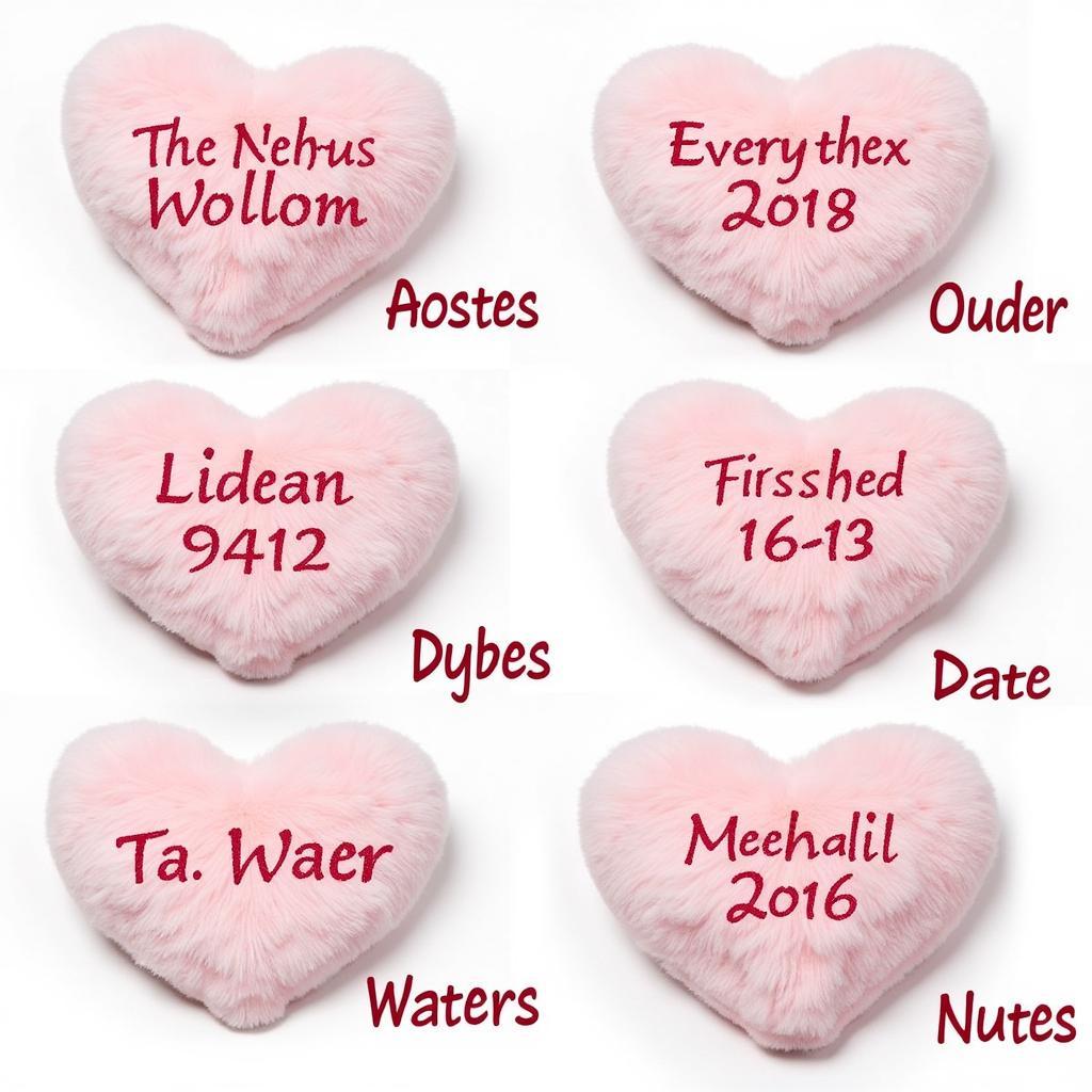 Personalized Heart Shaped Plush Examples