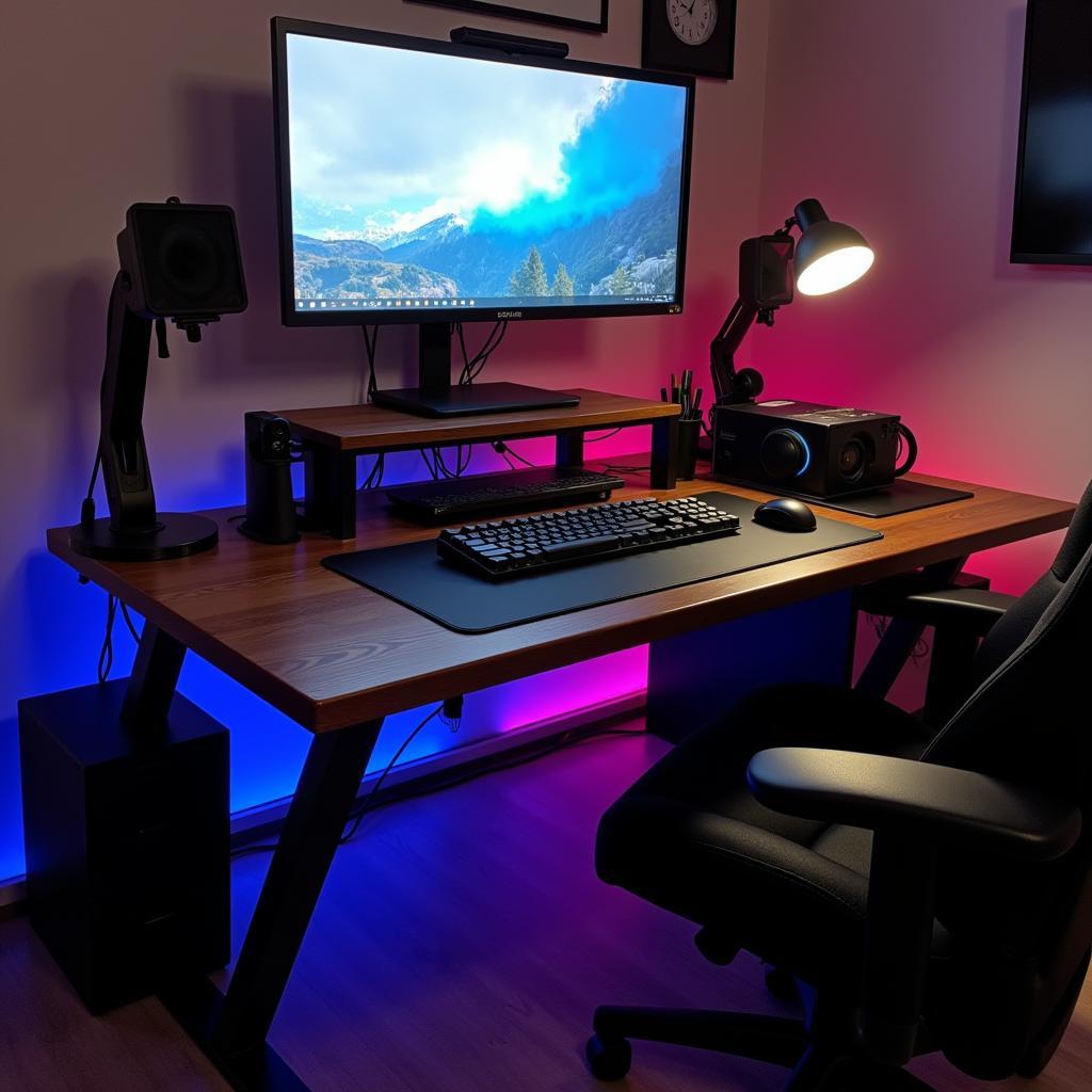 Personalized Studio Gaming Desk with Accessories