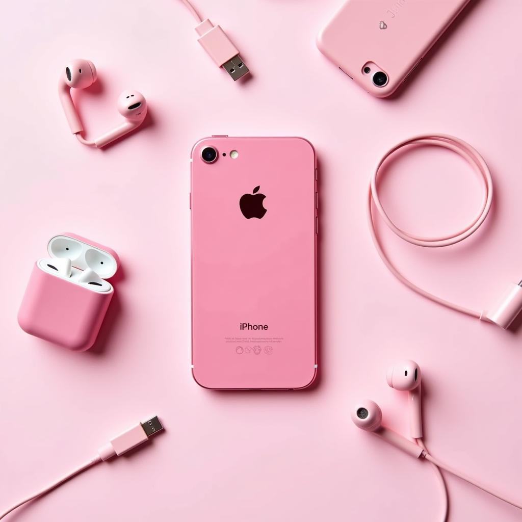 Pink iPhone 4s with Accessories