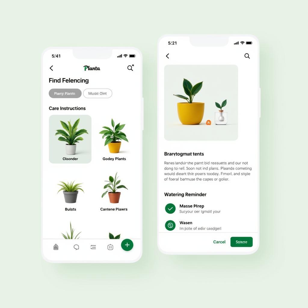 Planta App Interface Screenshot