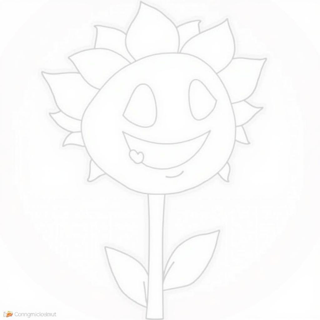 Cheerful Sunflower Plants vs. Zombies Coloring Sheet