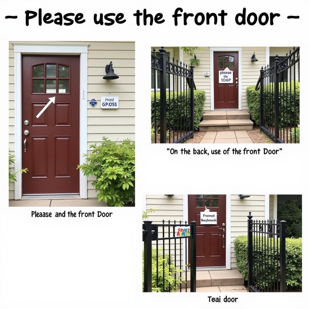 Strategic Placement of "Please Use the Front Door" Signs