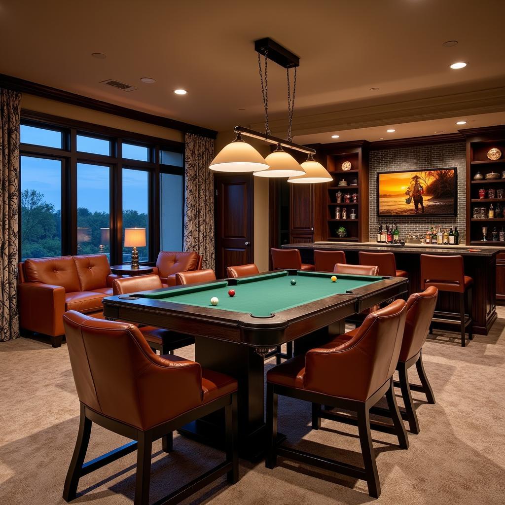 Pool Table Poker Table Combo Game Room Setup