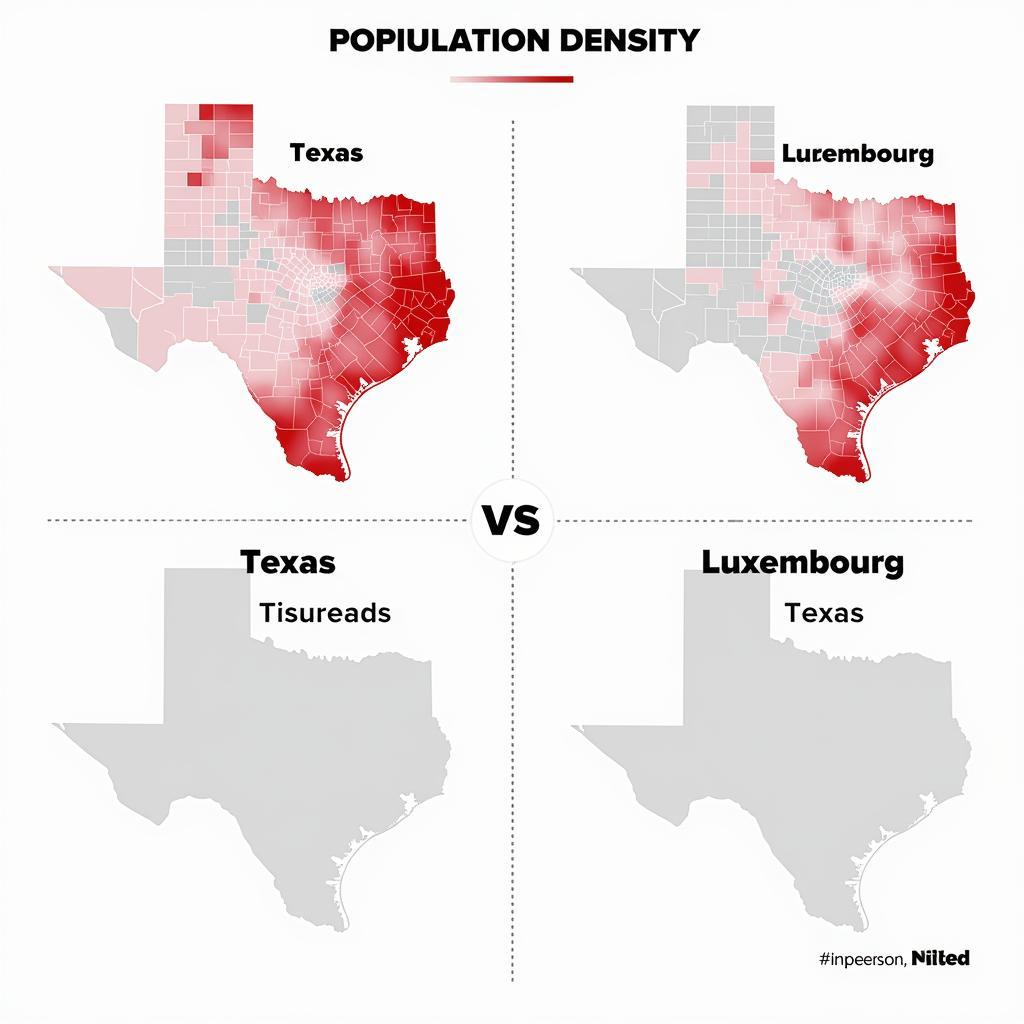 Population Density Comparison Texas and Luxembourg