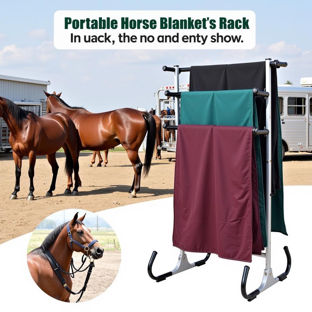 Portable Horse Blanket Rack at a Horse Show