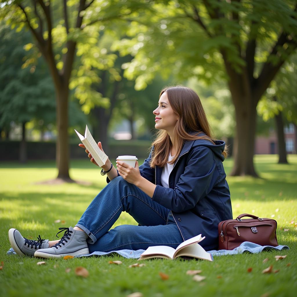 Student relaxing and reflecting after final exams