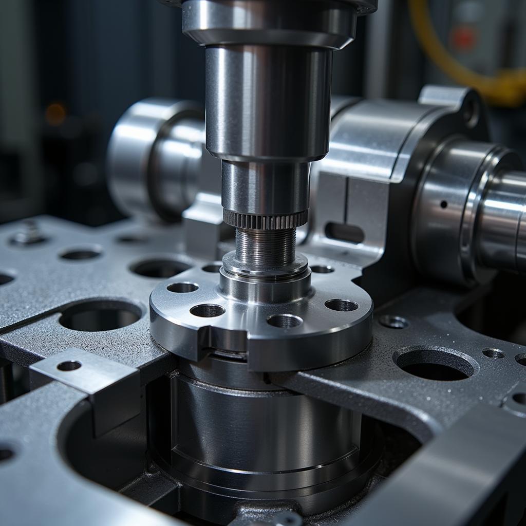 Close-up of Precision Machined Parts