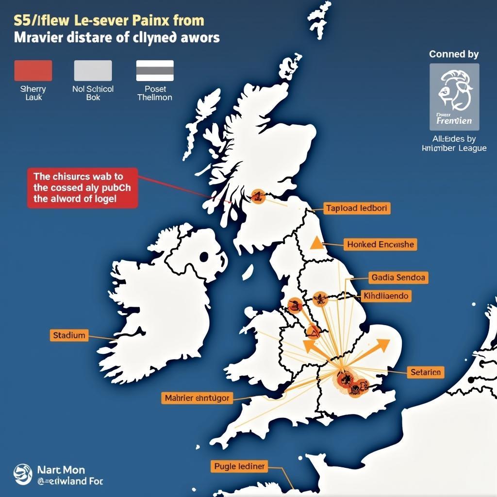 Premier League Map with Travel Distances