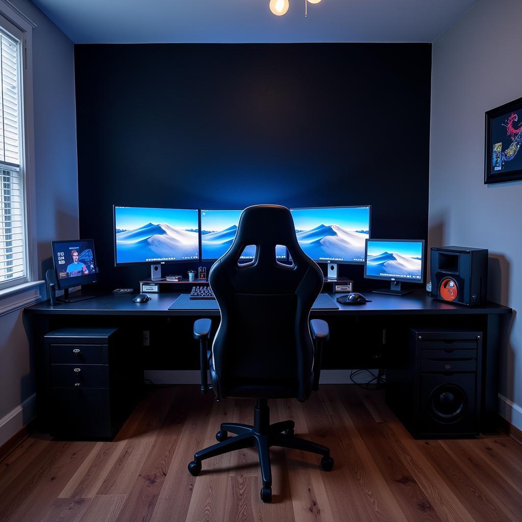 Professional Gaming Setup with Privacy Wall