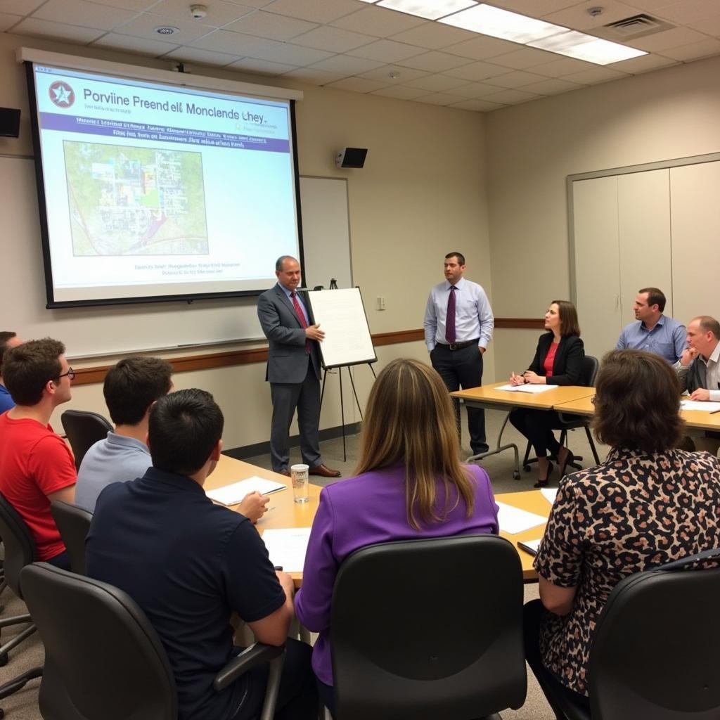 Prosper ISD Community Meeting - Parents and residents engage in discussions about future school sites and district development plans.  The meeting provides a platform for community feedback and input.