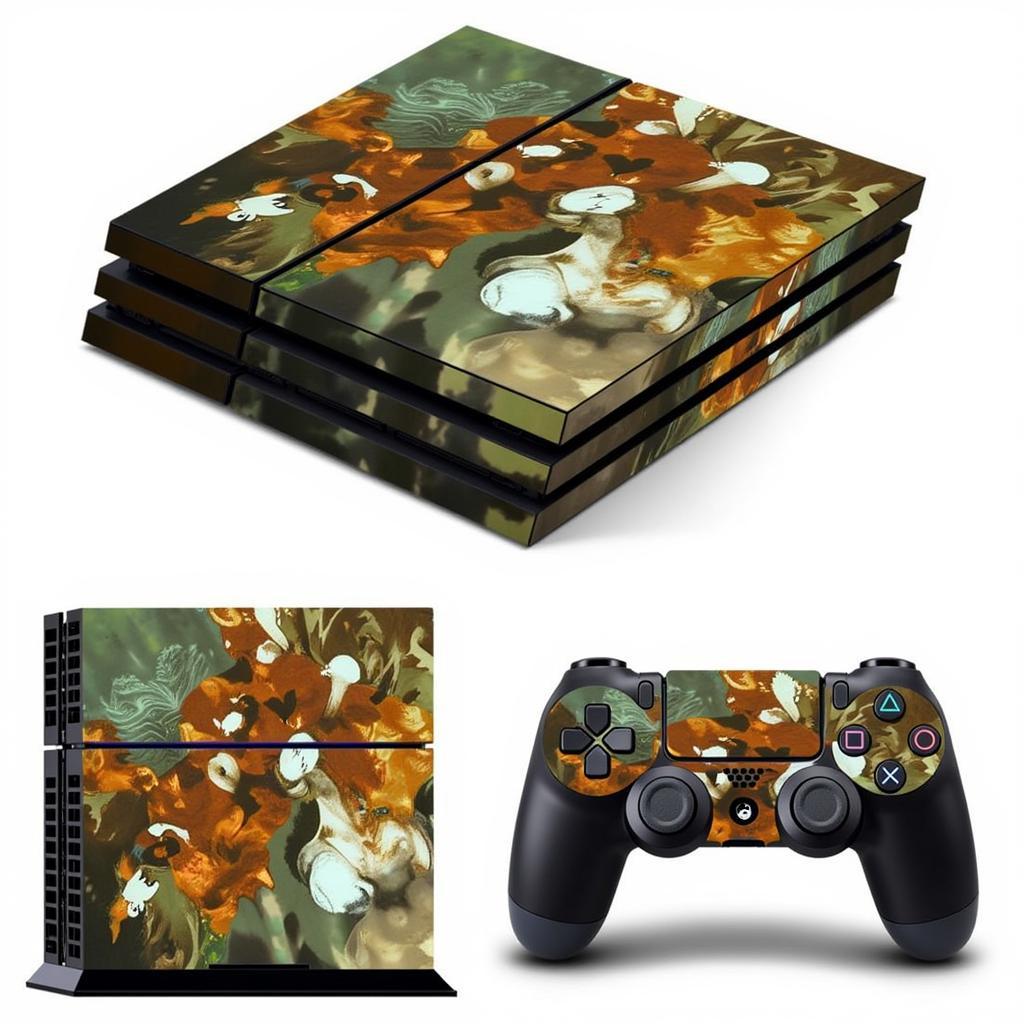 PS4 Console with Various Skins Applied