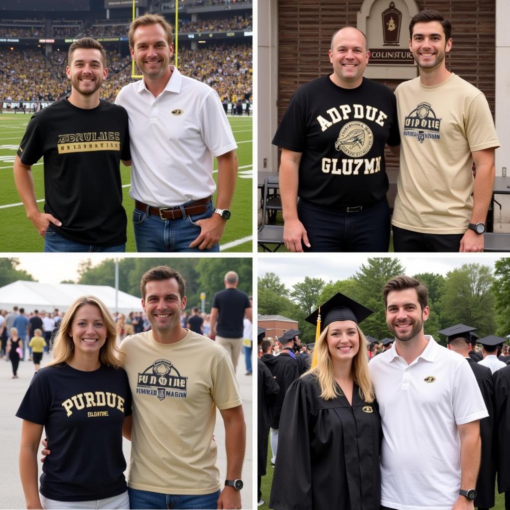 Purdue Alumni Wearing Shirts at Different Events