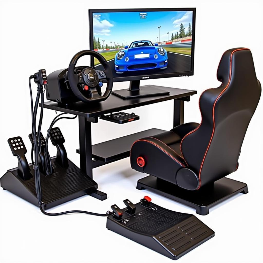 Racing Wheel and Pedal Setup