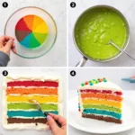 Rainbow Slice Cake Baking Process