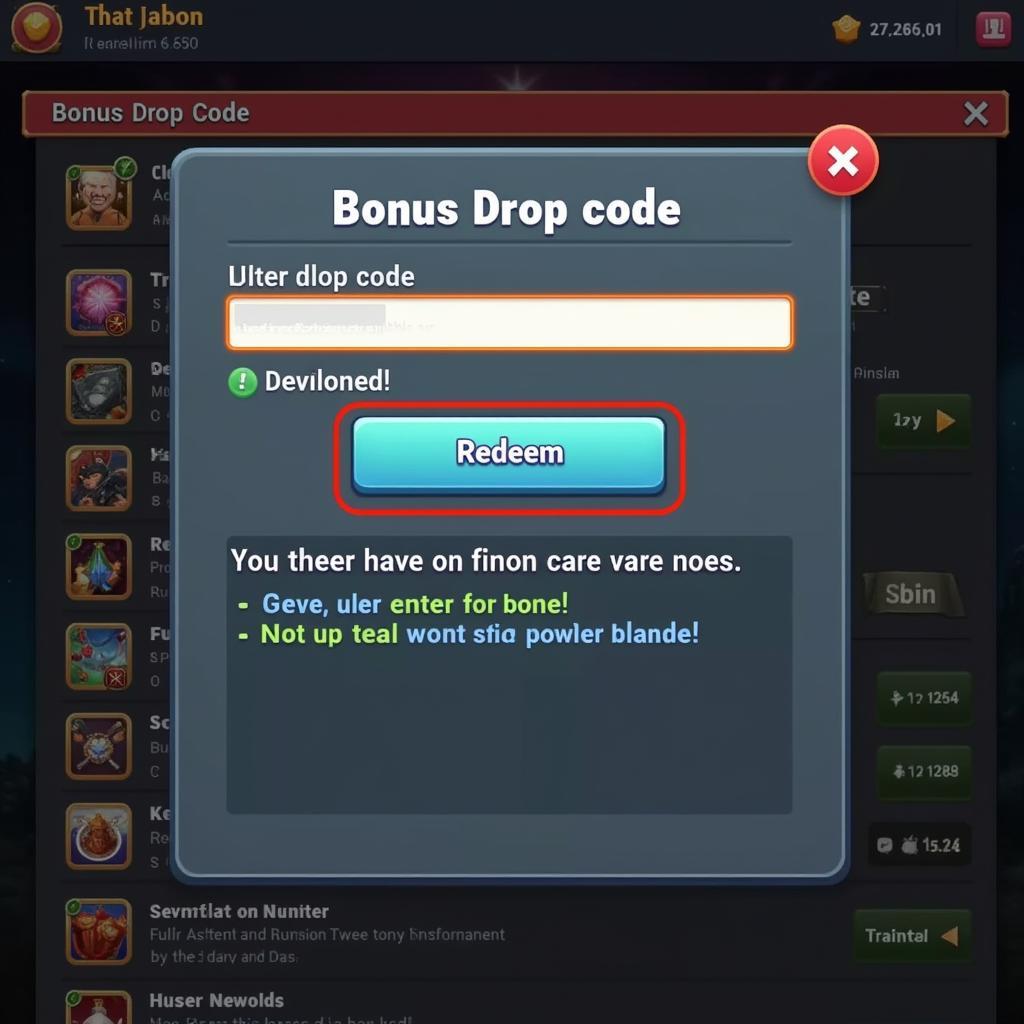 Redeeming Bonus Drop Code In-Game