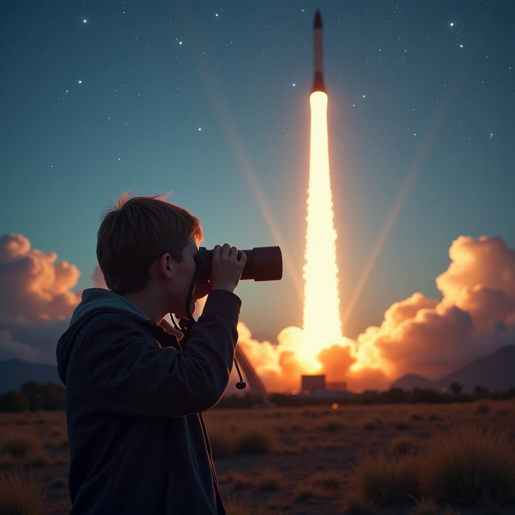 Rocket Fan Watching a Launch