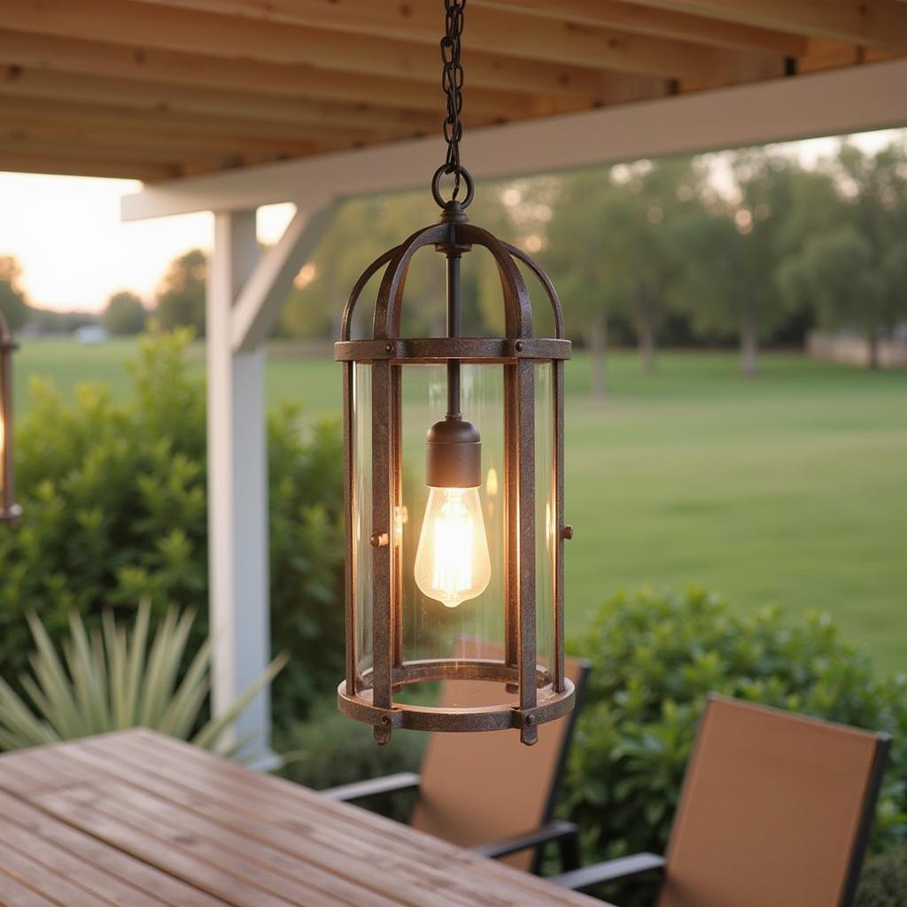 Rustic Outdoor Ceiling Lantern for Patio