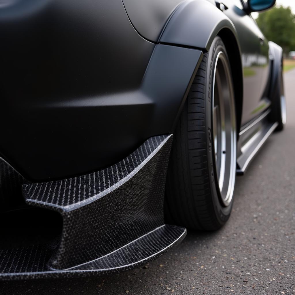 Mazda RX8 Rocket Bunny Side Skirts Detail: Carbon Fiber Weave