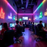 Vibrant Atmosphere of a Sacramento Gaming Lounge