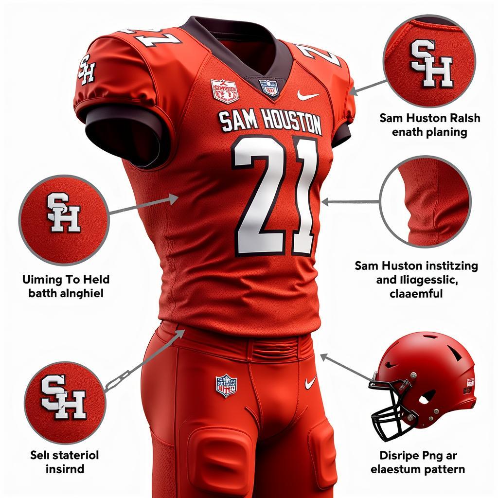 Details of the Sam Houston Football Uniform