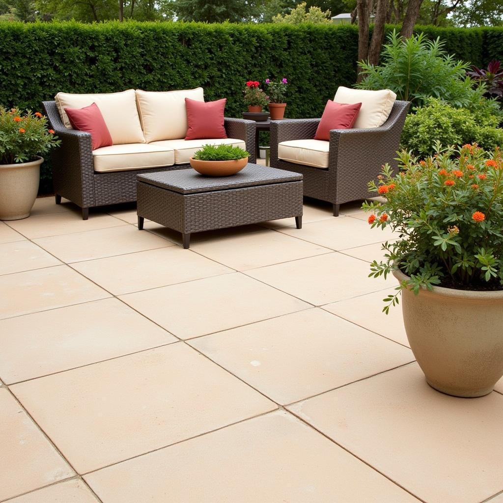 Sand Tiles Patio Design Ideas