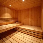 Luxurious Cedarwood Sauna Basement Interior