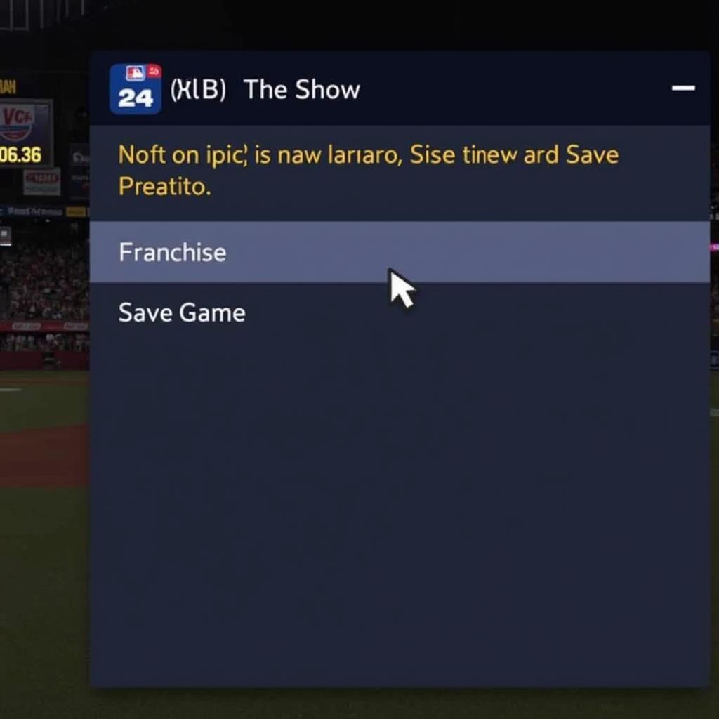 Saving Franchise Progress in MLB The Show 24