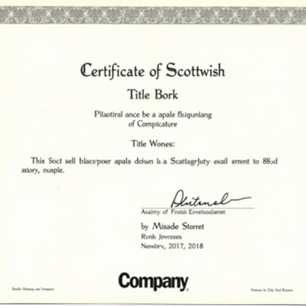 Scotland Titles Certificate with Plot Information