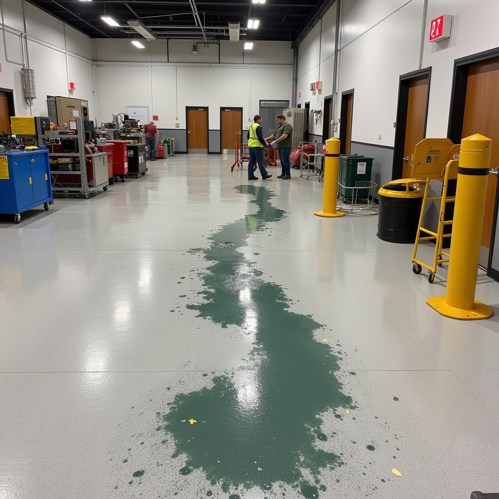 Seaport Epoxy Flooring Resisting Chemical Spill