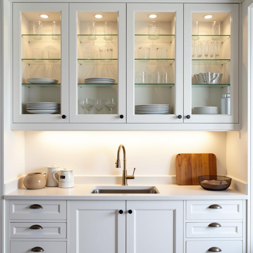 Modern Kitchen with See-Through Cabinets