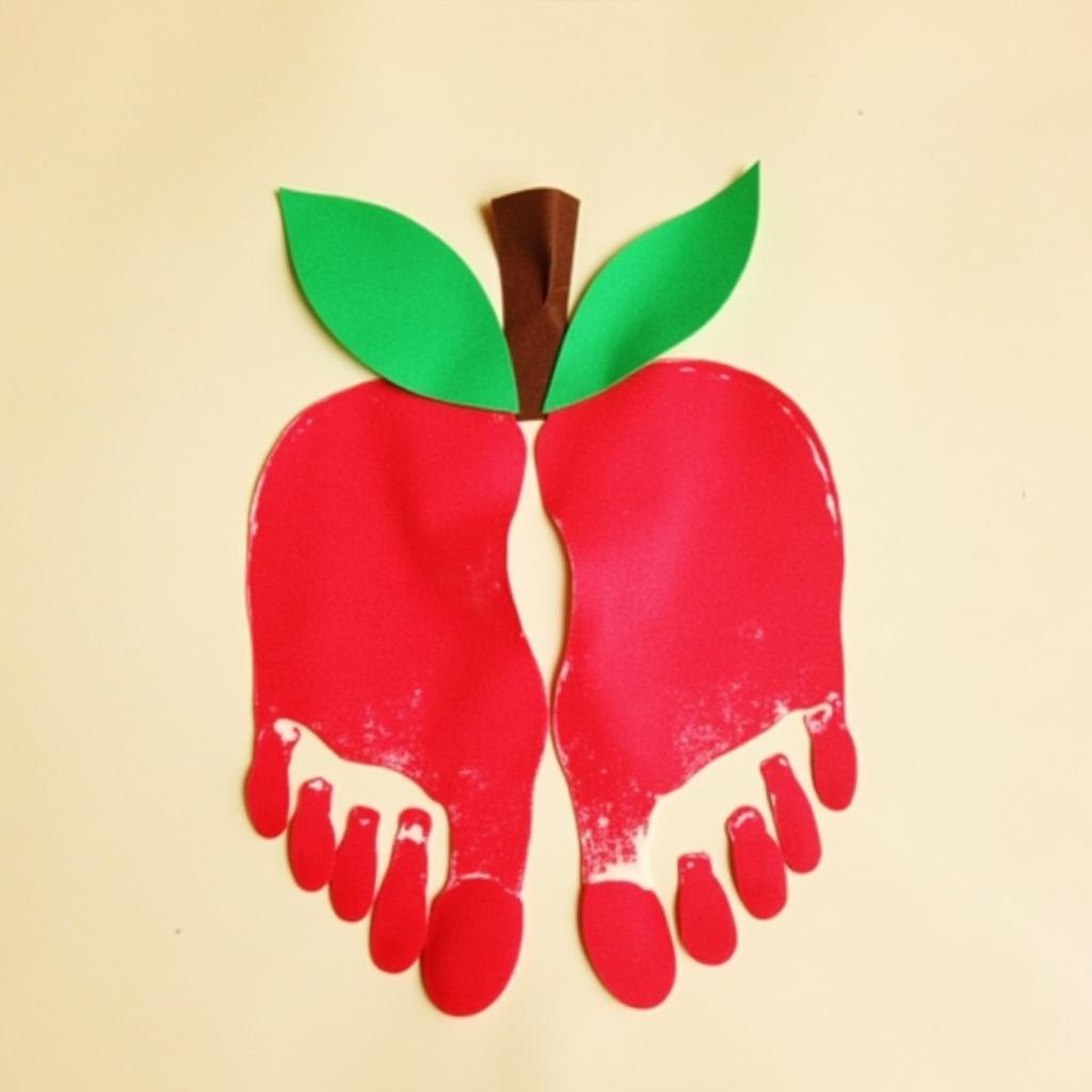 September Footprint Apple Craft for Kids