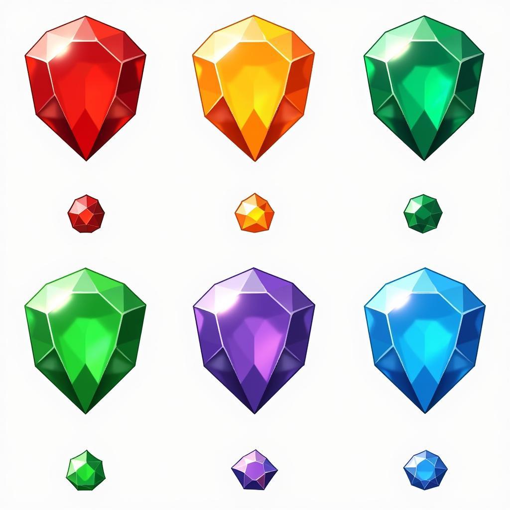 Individual PNGs of the Seven Chaos Emeralds